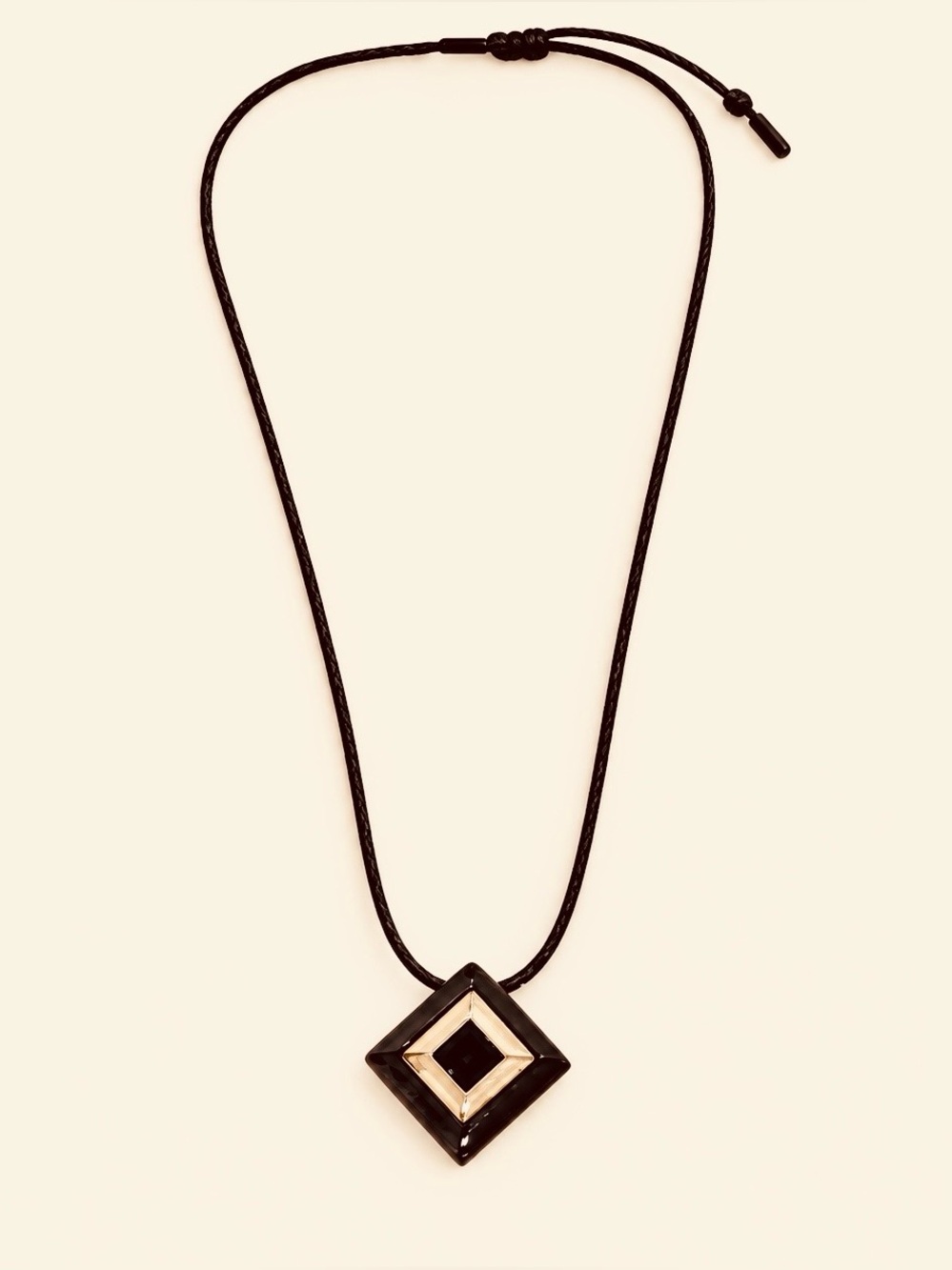 YSL Saint Laurent Black and Gold Geometric Necklace extremely beautiful